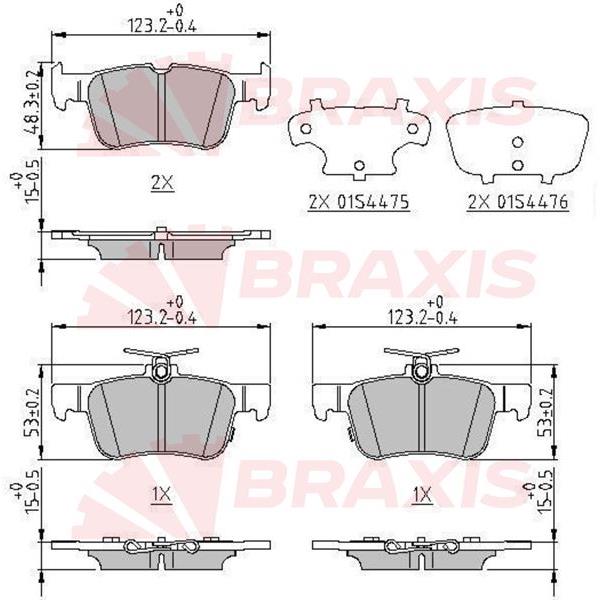 Arka Fren Balatası Honda Cıvıc 2017-> Galaxy Iıı 1.5.  2.0. 2.0 Tdcı. 2.0 2015> Mondeo V 1.0 . 1.5. 1.5 Tdcı. 1.6 Tdcı  Focus Iv 18>